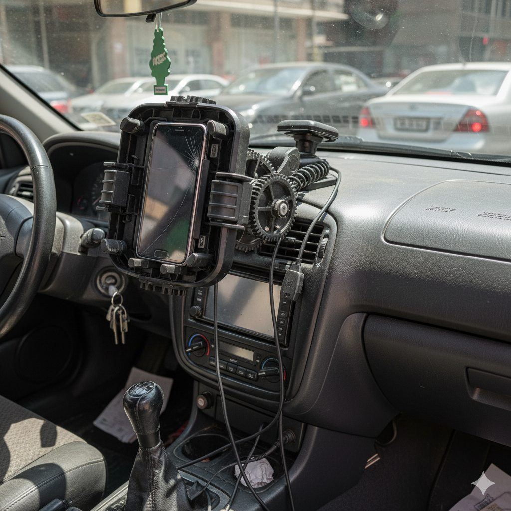 Supporto per telefono ingombrante e brutto